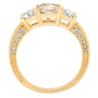 3,61ct smaragdni rezani šampanjac simulirani dijamant 14k žuti zlatni godišnjica angažmana kamena prstena veličine 9,25