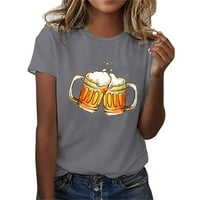 Fanxing carinjenje majica kratkih rukava za žene Ljeto slatko pivo tiskovina tinejdžeri Oktoberfest casual bluza s, m, l, xl, xxl, xxxl