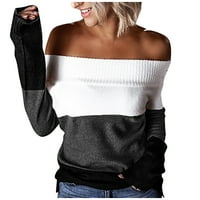 Džemper za žene patchwork pulover dugih rukava
