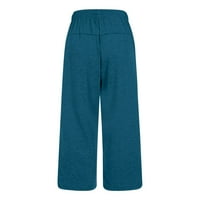 Petite pletene veličine veličine veličine sa džepovima ravno ženske hlače elastične struke Štetne hlače