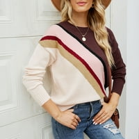 Ženski džemperi čišćenje Ženski prugasti džemper okrugli vrat spajanje modnog pulover džemper za klirens
