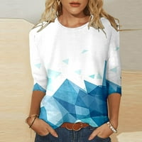 Spande majica Žene Žene Casual Okrugli vrat Tromješna majica rukava Top šareno gradijentno geometrijska