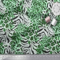 Soimoi Zelena mahovina Georgette tkanina Leopard & Wild Animal Koštarska tkanina od dvorišta široko