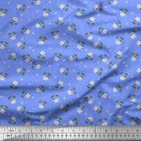 Soimoi Blue Heavy Satin tkanina točka i cvjetna dekorska tkanina tiskana BTY Wide