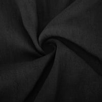 Sinimoko ženski pamučni posteljina casual labavi kratki rukav okrugli vrat split haljina