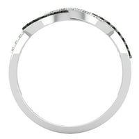 DazzlingRock kolekcija okrugla poboljšana crno-bijela dijamantna beskonačnost desni ručni prsten za