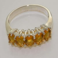 Britanci napravio je 10k bijeli zlatni prirodni citrinski ženski vječni prsten - Opcije veličine - veličina 7.25