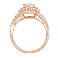 1.3ct okrugli rez smeđi šampanjac simulirani dijamant 18k ružičasti ružin zlato graviranje izjava godišnjica