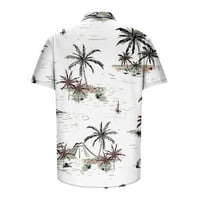 Muški casual gumb niz havajske košulje Ljeto tropsko drisko drvo ispis kratkih rukava velika i visoka