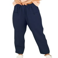 Avamo ženske casual labave pantalone sa džepovima Loungewear s elastičnom strukom pamučne pantalone