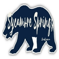 Sycamore Springs Indiana Suvenir Vinil naljepnica za naljepnicu Medvjed dizajn