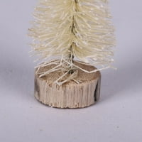 Mini sisal drveća sa drvenim bazom umjetnih božićnih borova ukrasi za zimske sniježne minijaturne scene