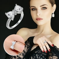 Loopsun Prstenovi Dame Fashion Srebrno šarene vodene kapi ovalni vjenčani prstenovi poklon prstenovi
