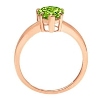 2. CT sjajan krug Clear Simulirani dijamant 18k ružičasto zlato pasijans prsten sz 5.5