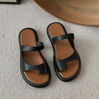 Ženske casual sandale ne klizanje - plaža retro pune boje casual sandale crne veličine 7