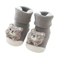 Tople zimske čarape za bebe Cartoon Coral Velvet Tople čarape Slatka plišana ušna djeca visoke čarape
