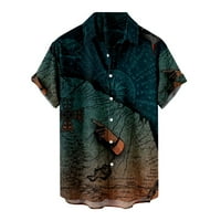 Honeeladyy Cleance ispod 10 $ Havajski košulje za muškarce Kratki rukav Redovna fit majica za odmor