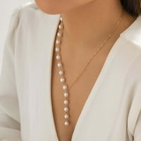 Zlatna biserna ogrlica za žene pozlaćeni lanac ogrlica Choker preklopna ogrlica ogrlicu za ogrlice za
