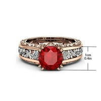 HHEI_K Ženska odvajanje boja Ruža Gold Ring Modni luksuzni vjenčani angažman cvjetni prsten ženski elegantan