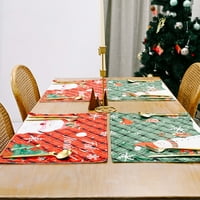 Crveni i zeleni plaćeni božićni placemi za ukrase stola - zimski pravokutni placemi