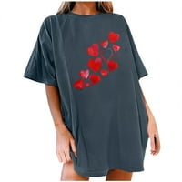 Ženske majice Labavi fit zaljubljeni Svi ljubavni grafički trendy teška majica kratkih rukava