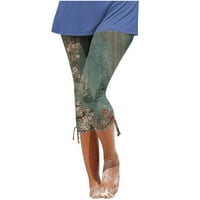 Qilakog Capri pantalone za žene, ženske udobne ushirane slobodno vrijeme hlače za vrijeme dukseva joga