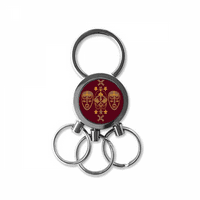 Srednji vekovi crveni uzorak glave od nehrđajućeg čelika metalni držač za prsten ključeva