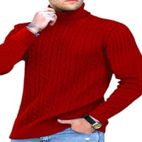 Glookwis muški pleteni džemperi visoki vrat džemper dugih rukava s dugim rukavima Business pletiv pulover