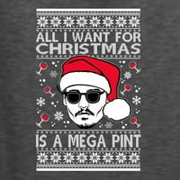 Divlji Bobby, Johnny Depp Sve što želim za Božić je mega pintna ružna božićna džemper muškarci grafički