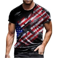Košulje za muškarce jul 4., muški majica kratkih rukava velika i visoka američka zastava Patriotske modne ljetne majice Ležerne prilike za bluzu