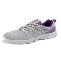 Daeful Women koji trče cipele Sportske cipele za patchwork tenisice vježbati prozračne mrežne marke Grey Purple 4.5