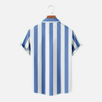 Striped majice za muškarce kratki rukav rever v Down bluze casual classic meko vrhovi Ljetne majice