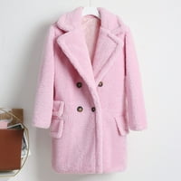 Cuoff Womens Plus veličine kaputi i jakne modni čvrsti savratnik sa spuštenim navlakama toplo h jesen
