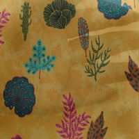 Onuoone Georgette viskoza Žuta tkanina ostavlja umjetničku tkaninu za šivanje tiskane pločice od dvorišta