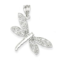 14k bijeli zlatni Dragonfly Privjesak na privjesak na ogrlicu Insekt Arachnid Fini nakit za žene poklone