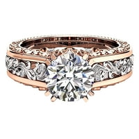 Ženska razdvajanje u boji Ruža Gold Ring Modni luksuzni vjenčani angažman cvjetni prsten ženski elegantan