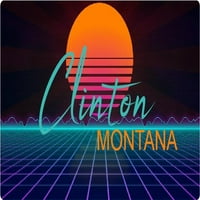 Clinton Montana Vinil Decal Stiker Retro Neon dizajn