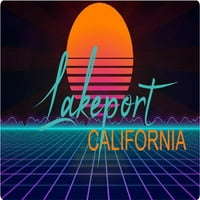 Lakeport California Frižider Magnet Retro Neon Dizajn