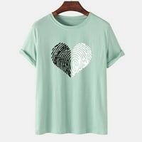 Muško srce Print Jednostavne košulje Ljeto Ležerne prilike Crew Crt majice Modni pulover Bluze Skraćeno