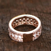 0. Carat Moissine Wedding Bend Trodne zaručnički prsten koji se slaže za vjenčanje sa 18k zlatnim oblogom