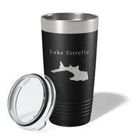 Jezero Estrella Karta Tumbler Travel Gol izolirani laserski urezani šalica za kavu Hot Springs Village