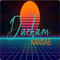 Durham Kansas Vinil Decal Stiker Retro Neon Dizajn