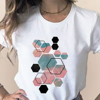 Žene Geometrijske grafičke majice modni tjelesni planovi plus veličina etnička bluza Harajuku majica