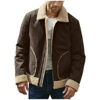 FVWitlyh jakne za muškarce srednje jakne Muškarci plus veličina zimski kaput rever ovratnik dugih rukava