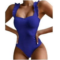 Darzheooy kupaći kostimi za žene, Darzheoy ženske kupaće kostime ruffles Solid Backless Siamese kupaći
