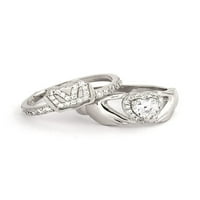 Sterling Silver CZ CZ CLADDAGH Angažman za vjenčani prsten, prsten veličine do 9