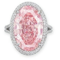 Izvrsna ružičasta dijamant geometrijska ovalna guska jaja prsten ženski nakit poklon