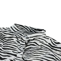 Ženski gumb s majicama rever, moda Sažetak Zebra Ispis dugih rukava