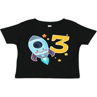 Inktastični raketni prostor Brod sretan treći rođendan poklon dječaka majica ili majica mališana