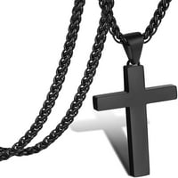 Ogrlica od nehrđajućeg čelika Duodiner Crna od nehrđajućeg čelika za muškarce dječake, kršćanski privjesak